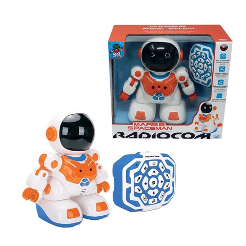 RADIOCOM Mars 8 Spaceman - Robot RC Ad Infrarossi Con Luci E Suoni 23 cm, Funzioni: Movimenti Avanti, Indietro, Destra, Sinistra, Musica, Demo, Batterie Non Incluse