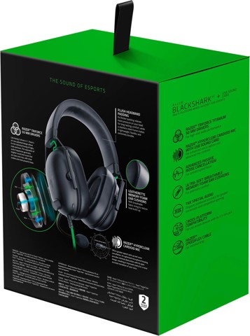 Razer Blackshark V2 X Auricolare Cablato A Padiglione Giocare Nero, Verde