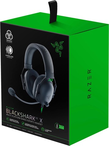 Razer Blackshark V2 X Auricolare Cablato A Padiglione Giocare Nero, Verde