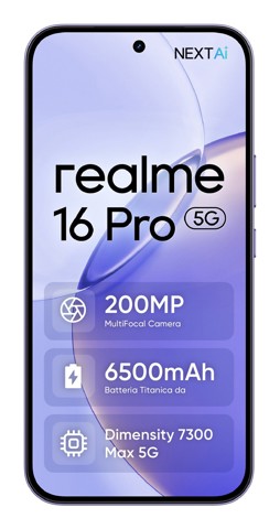 realme 16 Pro 17,3 cm (6.8") Doppia SIM 5G 8 GB 256 GB 6500 mAh Viola