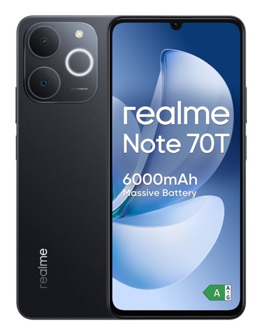 realme Note 631011009974 smartphone 17,1 cm (6.74") Doppia SIM Android 15 4G USB tipo-C 4 GB 256 GB 6000 mAh Nero