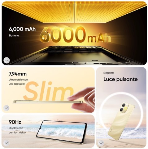 realme Note 631011009974 smartphone 17,1 cm (6.74") Doppia SIM Android 15 4G USB tipo-C 4 GB 256 GB 6000 mAh Nero