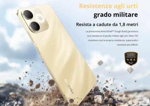 realme Note 631011009975 smartphone 17,1 cm (6.74") Doppia SIM Android 15 4G USB tipo-C 4 GB 256 GB 6000 mAh Oro