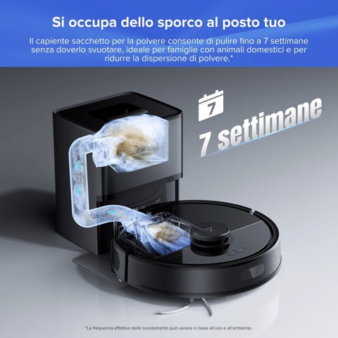 Roborock Q7 TF+ Robot Aspirapolvere e Lavapavimenti con Stazione Svuotamento Automatico della Polvere, Aspirazione 10.000 Pa, Quantità d'acqua Regolabile per il Lavaggio, Doppio Sistema Anti-groviglio, Auto Boost sui Tappeti