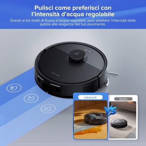 Roborock Q7 TF+ Robot Aspirapolvere e Lavapavimenti con Stazione Svuotamento Automatico della Polvere, Aspirazione 10.000 Pa, Quantità d'acqua Regolabile per il Lavaggio, Doppio Sistema Anti-groviglio, Auto Boost sui Tappeti