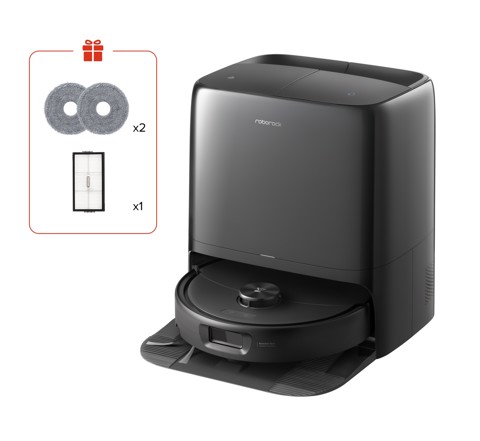 Roborock Qrevo 2 ProX Robot Aspirapolvere Lavapavimenti, Aspirazione HyperForce® 25.000 Pa, Stazione Multifunzione con Lavaggio Panni a 75°C e Asciugatura ad Aria Calda a 45°C, Sistema Anti-Groviglio DuoDivide™, Sgancio Automatico dei Panni, Spazzola Laterale Reversibile, Controllo tramite App