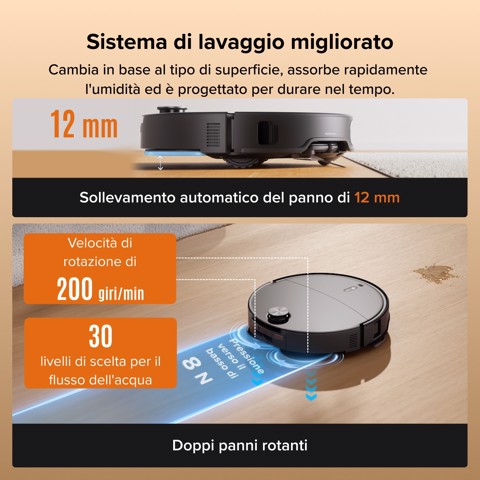 Roborock Qrevo Edge 2X Robot Aspirapolvere Lavapavimenti, Aspirazione HyperForce® 25.000 Pa, Stazione Multifunzione con Lavaggio Panni a 80°C e Asciugatura ad Aria Calda a 55°C, FlexiArm™, Sistema Anti-Groviglio DuoDivide™, Reactive AI
