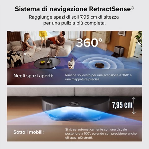 Roborock Saros 20 Neo Robot Aspirapolvere Lavapavimenti, Aspirazione 36.000 Pa, Stazione Multifunzione 10-in-1 con Lavaggio Panni a 100°C, Ultra-Sottile 7,95 cm, Telaio AdaptiLift 3.0, Sistema Anti-Groviglio 0%, Copertura Bordi FlexiArm™, SmartPlan 3.0