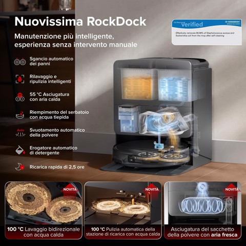Roborock Saros 20X Robot Aspirapolvere e Lavapavimenti, Aspirazione 36.000 Pa, Supera Ostacoli da 8,8cm, Anti-Groviglio, Evita Oltre 300 Oggetti, Lavaggio Mocio con Acqua a 100°C, Nuovissima RockDock, Videochiamata, Hello Rocky