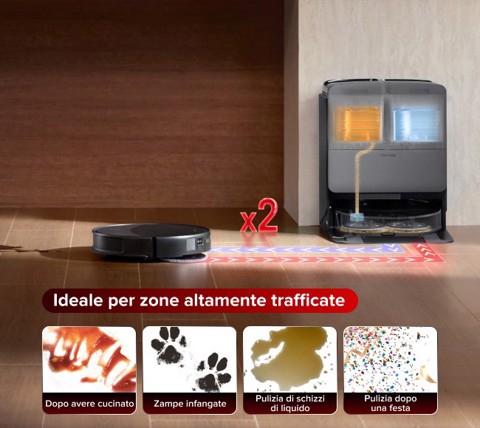 Roborock Saros 20X robot aspirapolvere e lavapavimenti Nero