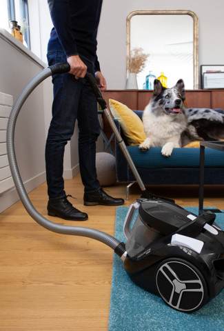 Rowenta Compact Power RO4873 Aspirapolvere a Traino Senza Sacco, capacità Contenitore Polvere XXL, Animal Care Kit, 550 W, Rosso