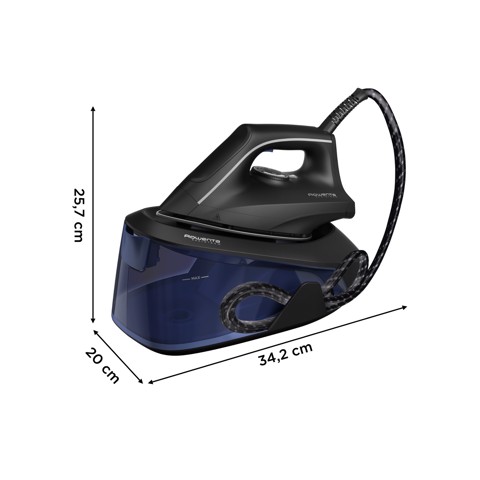 Rowenta Easy Steam VR5121 Stazione da stiro a vapore azionata da pompa 2400 W 1,4 L Acciaio inossidabile Nero, Blu
