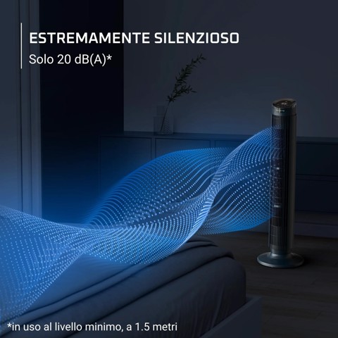 Rowenta Eole Silence Force , Ventilatore a Torre, Raffrescamento Intenso, Silenzioso, VU7050