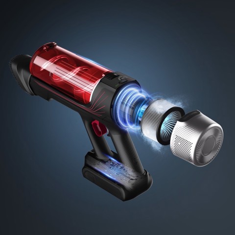 Rowenta RH2077 Aspirapolvere a bastone 2 in 1 Batteria Secco Senza sacchetto 0,4 L 250 W Nero, Rosso