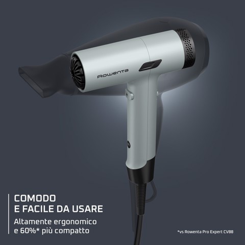 Rowenta Tiny , Asciugacapelli Compatto, Motore Ad Alta Velocità, Design Ultra-compatto, HY7120