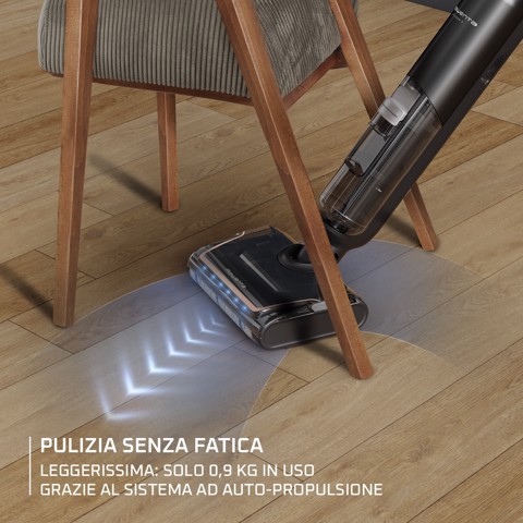 Rowenta X-Clean 7 , Lavapavimenti Senza Fili, Autonomia 50', Tecnologia Smart, Assistente Vocale, Autopulizia e Asciugatura, Luci Led, Pulizia Bordi, GZ5736