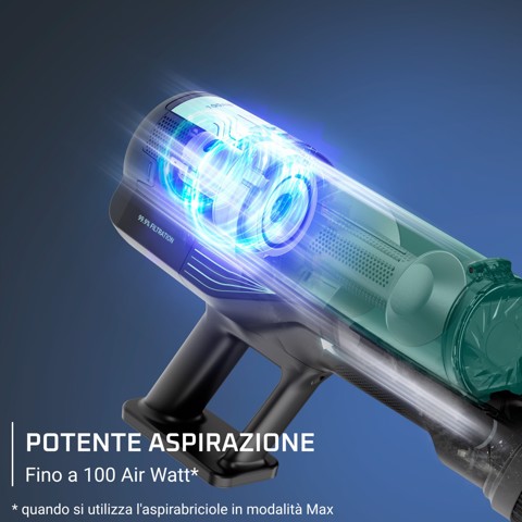 Rowenta X-Force 8.80, Aspirapolvere Senza Filo, Pulizia Potente, 100AW*, RH1833