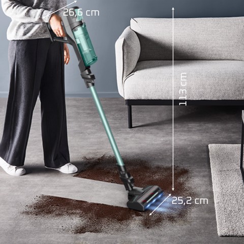 Rowenta X-Force 8.80, Aspirapolvere Senza Filo, Pulizia Potente, 100AW*, RH1833