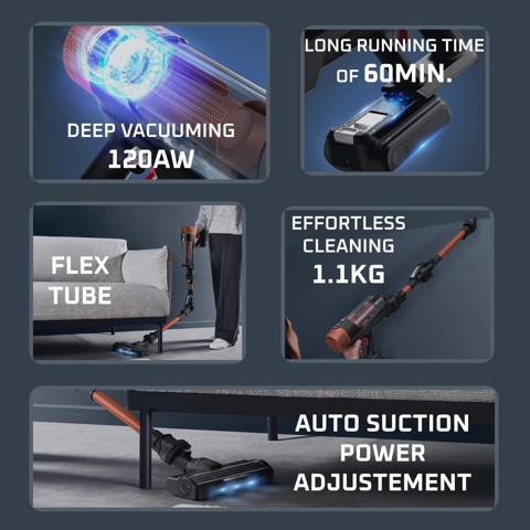 Rowenta X-Force Flex 10.80 Animal X-FORCE FLEX 10.80, Scopa Elettrica Senza Filo, Modello Animal Care, RH7A73