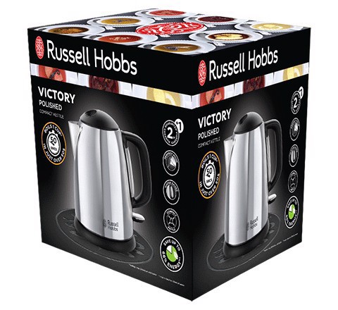 Russell Hobbs Victory bollitore elettrico 1 L 2400 W Nero, Acciaio inox