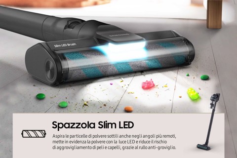 Samsung Aspirapolvere e Lavapavimenti senza filo Jet™ 85 premium 210W con Spazzola lavapavimenti inclusa VS20C852FTB Wet & Dry