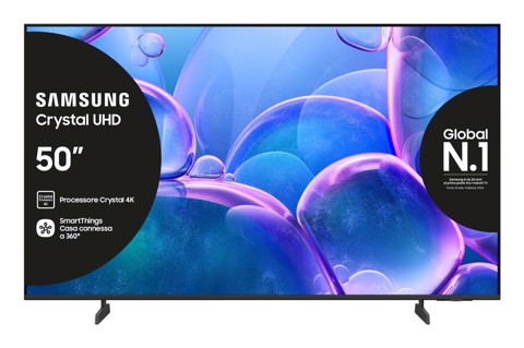 Samsung Crystal UHD 50" UE50U7000FUXZT 4K, Processore Crystal 4K, HDR, Smart Experience, OTS Lite & Adaptive Sound, Metal Stream Design, Smart TV, 2025