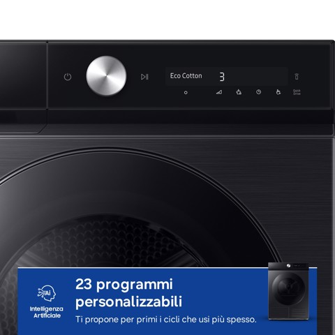 Samsung DV90DB7845GBU3 asciugatrice Libera installazione Caricamento frontale 9 kg Nero