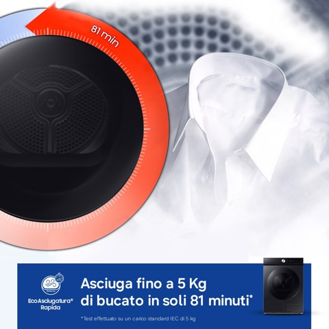 Samsung DV90DB7845GBU3 asciugatrice Libera installazione Caricamento frontale 9 kg Nero