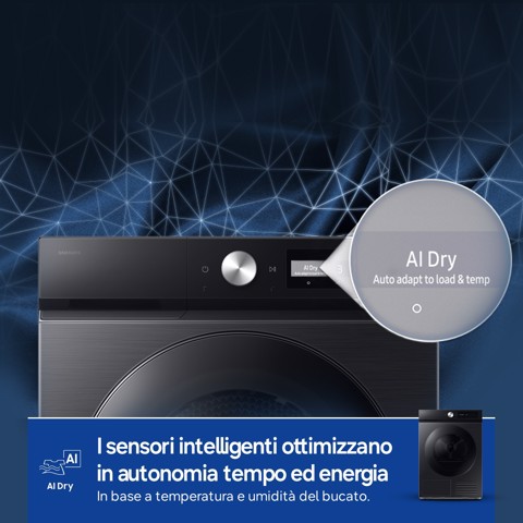 Samsung DV90DB7845GBU3 asciugatrice Libera installazione Caricamento frontale 9 kg Nero