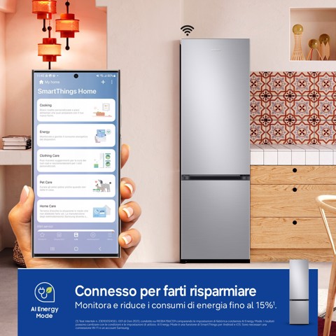 Samsung Frigorifero Combinato EcoFlex AI 2m 387L RB38C607AS9