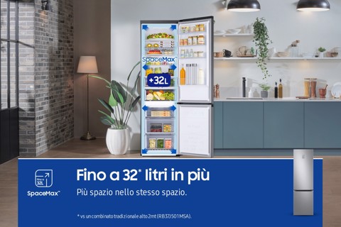 Samsung Frigorifero Combinato EcoFlex AI 2m 390L RB38C675CS9