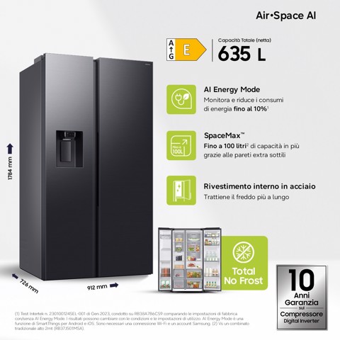 Samsung Frigorifero Side By Side 640L RS70F64KEFEF