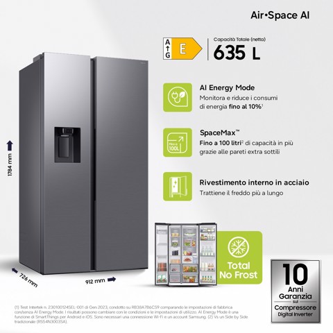 Samsung Frigorifero Side By Side 640L RS70F65KETEF
