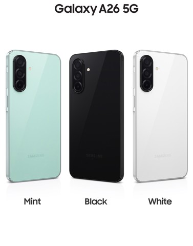 Samsung Galaxy A26 5G, Smartphone con Funzioni intelligenti, Display Super AMOLED 6.7”, 6GB RAM, 128GB, Batteria 5.000 mAh, memoria espandibile, Mint