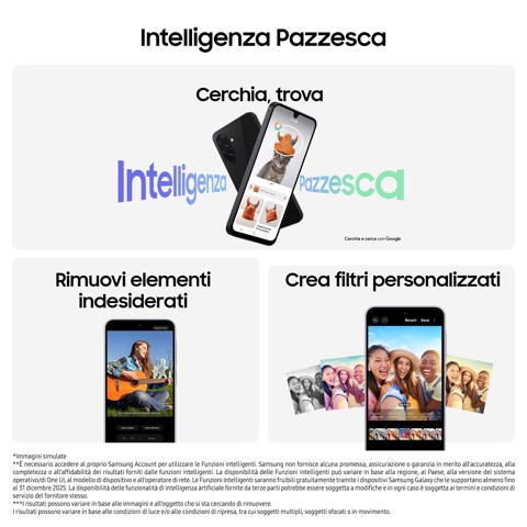 Samsung Galaxy A26 5G, Smartphone con Funzioni intelligenti, Display Super AMOLED 6.7”, 8GB RAM, 256GB, Batteria 5.000 mAh, memoria espandibile, Mint