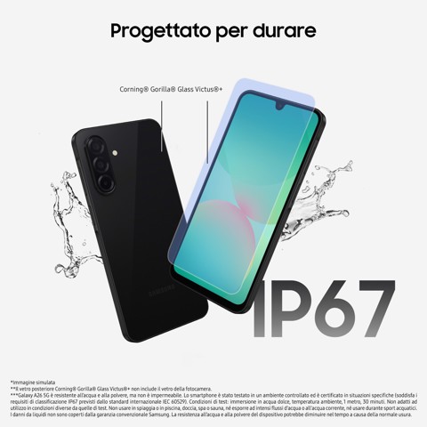 Samsung Galaxy A26 5G, Smartphone con Funzioni intelligenti, Display Super AMOLED 6.7”, 8GB RAM, 256GB, Batteria 5.000 mAh, memoria espandibile, Mint