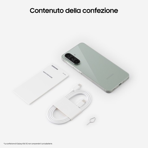 Samsung Galaxy A56 5G, Smartphone con Funzioni intelligenti, Display Super AMOLED 6.7”, 8GB RAM, 128GB, Camera 50MP, Batteria 5.000 mAh, IP67, Awesome Olive