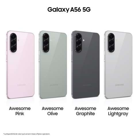Samsung Galaxy A56 5G, Smartphone con Funzioni intelligenti, Display Super AMOLED 6.7”, 8GB RAM, 128GB, Camera 50MP, Batteria 5.000 mAh, IP67, Awesome Graphite