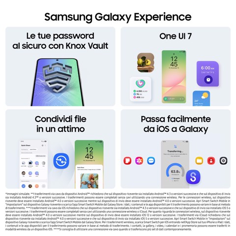 Samsung Galaxy A56 5G, Smartphone con Funzioni intelligenti, Display Super AMOLED 6.7”, 8GB RAM, 128GB, Camera 50MP, Batteria 5.000 mAh, IP67, Awesome Lightgray