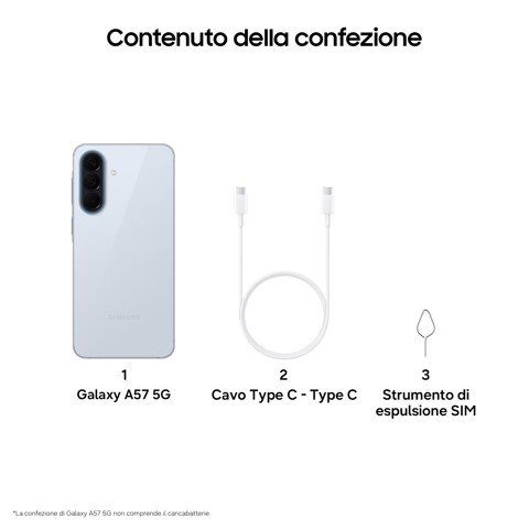 Samsung Galaxy A57 5G 17 cm (6.7") Doppia SIM Android 16.0 USB tipo-C 8 GB 128 GB 5000 mAh Blu