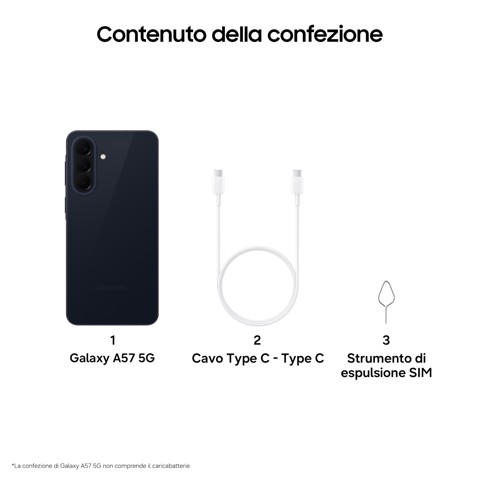 Samsung Galaxy A57 5G 17 cm (6.7") Doppia SIM Android 16.0 USB tipo-C 8 GB 256 GB 5000 mAh Blu marino