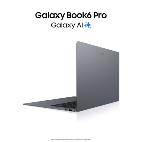 Samsung Galaxy Book6 Pro (14", Ultra 7 356H, 32GB), Copilot+PC, lntel® Core™ Ultra 7 processor 356H, 1TB, Portatile, Batteria fino a 30 ore*, Design sottile, Dynamic AMOLED 2X display, Touchscreen, Touchpad Aptico, Galaxy Al, Gray