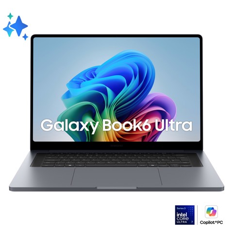 Samsung Galaxy Book6 Ultra (16", Ultra 7 356H, 32GB), Copilot+PC, NVIDIA® GeForce RTX™ 5060, Processore lntel® Core™ Ultra 7 356H, 1TB, Portatile, Batteria fino a 30 ore*, Dynamic AMOLED 2X, Touchscreen, Touchpad Aptico, Galaxy Al, Gray