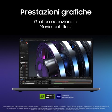 Samsung Galaxy Book6 Ultra (16", Ultra 7 356H, 32GB), Copilot+PC, NVIDIA® GeForce RTX™ 5060, Processore lntel® Core™ Ultra 7 356H, 1TB, Portatile, Batteria fino a 30 ore*, Dynamic AMOLED 2X, Touchscreen, Touchpad Aptico, Galaxy Al, Gray