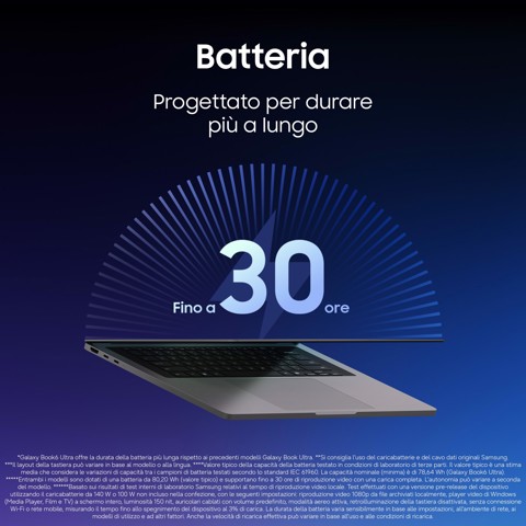 Samsung Galaxy Book6 Ultra (16", Ultra 7 356H, 32GB), Copilot+PC, NVIDIA® GeForce RTX™ 5060, Processore lntel® Core™ Ultra 7 356H, 1TB, Portatile, Batteria fino a 30 ore*, Dynamic AMOLED 2X, Touchscreen, Touchpad Aptico, Galaxy Al, Gray