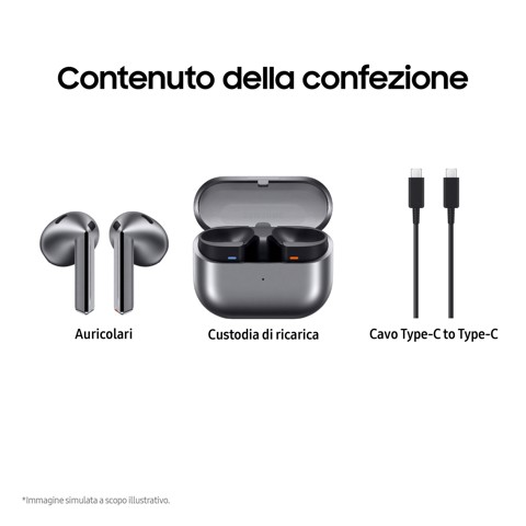 Samsung Galaxy Buds3 Auricolari AI open-type True Wireless, Audio Hi-Fi, Impermeabilità IP57, Silver