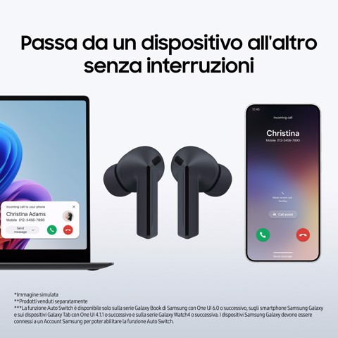 Samsung Galaxy Buds3 FE, Auricolari Wireless, Audio 360, Gemini AI, Gray