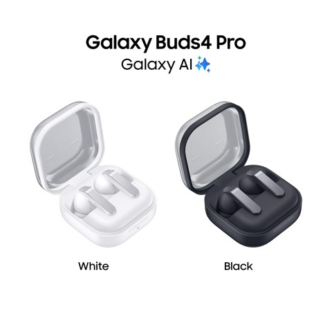 Samsung Galaxy Buds4 Pro, White, Corpo in metallo, Altoparlante a 2 vie e doppio amplificatore, Chiamate cristalline, Audio a 360°, ANC migliorata, Controllo adattivo del rumore, Connessione senza interruzioni e One UI, AI pronto ai comandi vocali