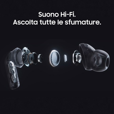 Samsung Galaxy Buds4 Pro, White, Corpo in metallo, Altoparlante a 2 vie e doppio amplificatore, Chiamate cristalline, Audio a 360°, ANC migliorata, Controllo adattivo del rumore, Connessione senza interruzioni e One UI, AI pronto ai comandi vocali