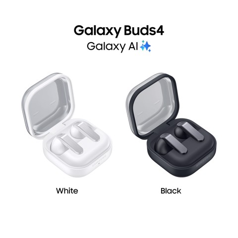 Samsung Galaxy Buds4, White, Corpo in metallo, Altoparlante a 1 via, equalizzatore adattivo, Chiamate cristalline, Audio a 360°, ANC, Controllo adattivo del rumore Connessione senza interruzioni e One UI, Galaxy AI pronto ai comandi vocali